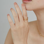 ciite' シーテ リング 【 金属アレルギー対応 】 ビジューダブルリング サージカルステンレス