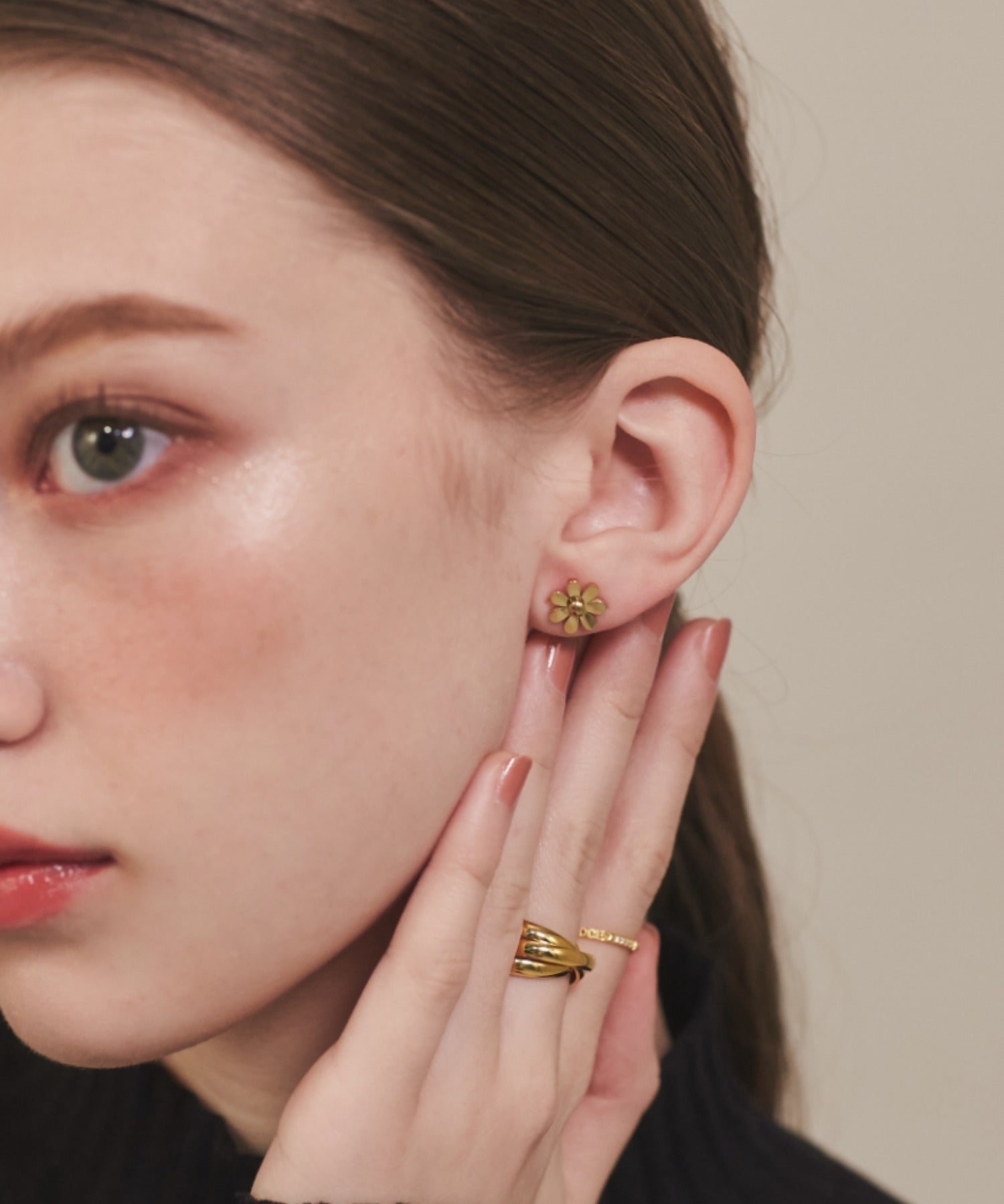 ciite' シーテ ピアス（両耳用） 【 金属アレルギー対応 】 フラワーモチーフピアス サージカルステンレス (両耳用)