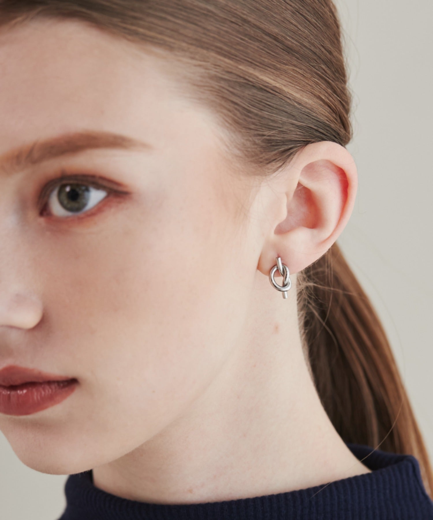 ciite' シーテ ピアス（両耳用） 【 金属アレルギー対応 】 ノットピアス サージカルステンレス (両耳用)