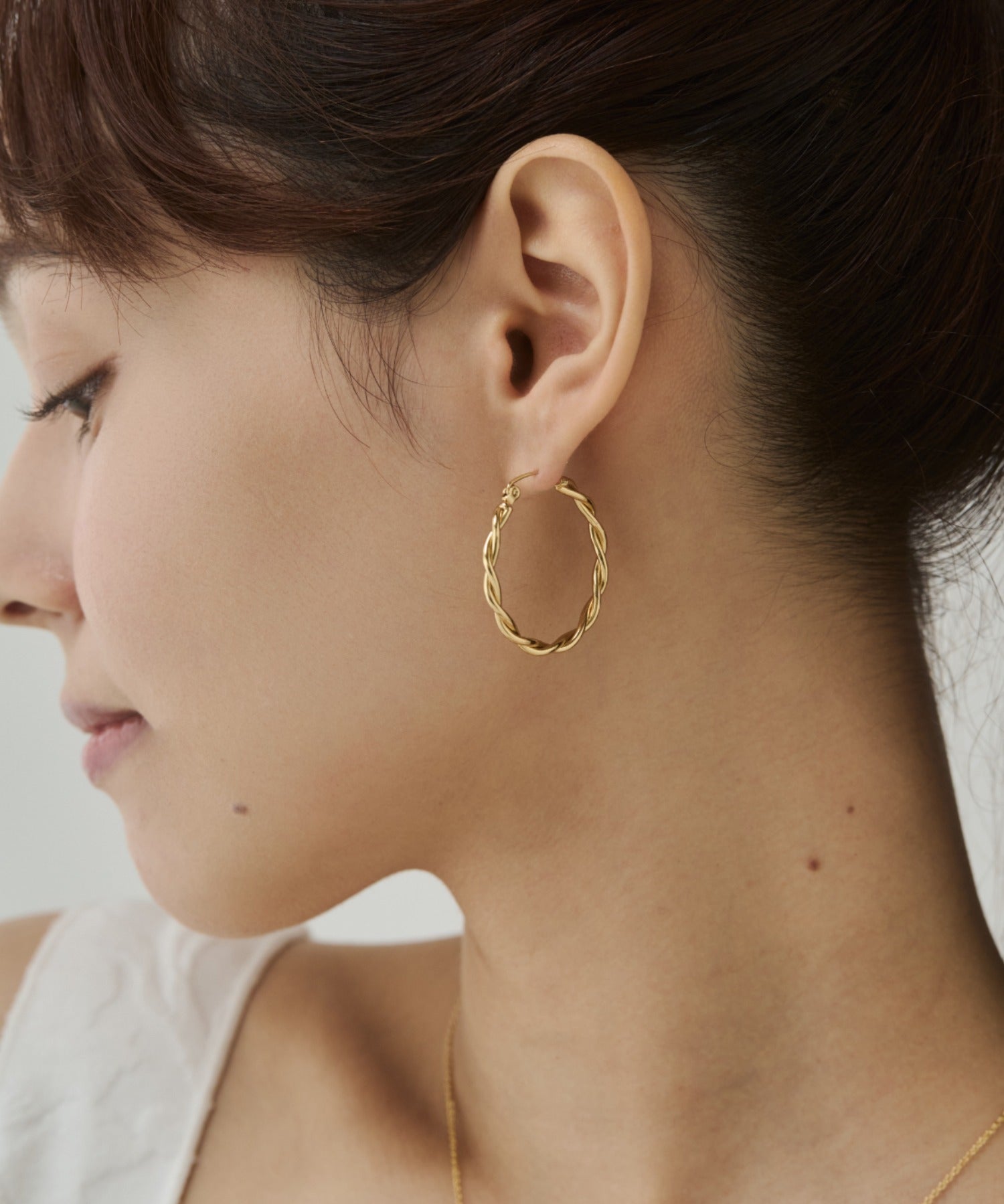 ciite' シーテ ピアス（両耳用） 【 金属アレルギー対応 】ツイストフープピアス サージカルステンレス（両耳用）