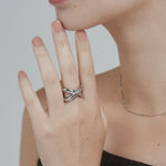 ciite' シーテ リング 【 金属アレルギー対応 】 ビッグクロスリング サージカルステンレス