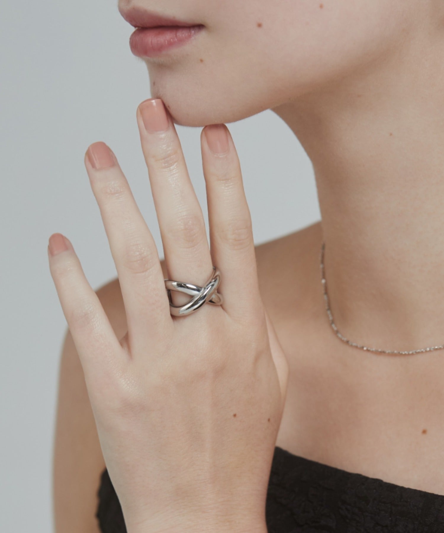 ciite' シーテ リング 【 金属アレルギー対応 】 ビッグクロスリング サージカルステンレス