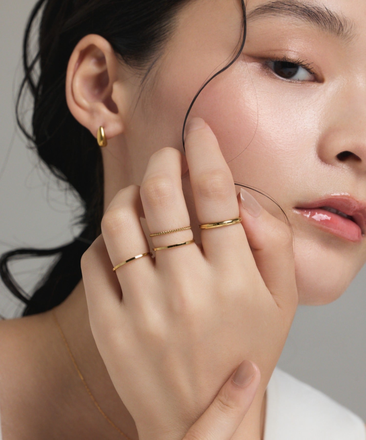 ciite' シーテ リング 【 金属アレルギー対応 】シンプルリング 4個セット サージカルステンレス