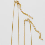 ciite' シーテ ネックレス 【 金属アレルギー対応 】 1mm スネークネックレス 2個セット サージカルステンレス 36～41cm, 39～44cm