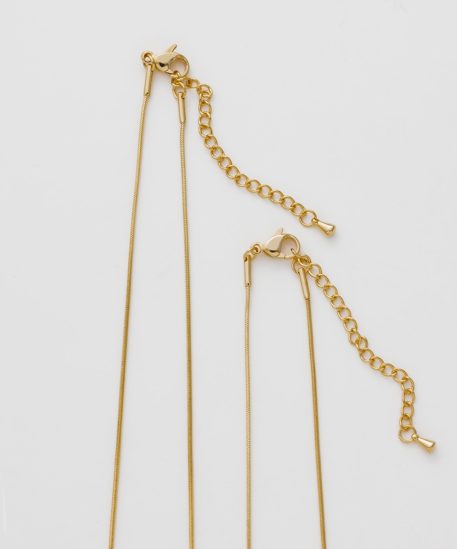 ciite' シーテ ネックレス 【 金属アレルギー対応 】 1mm スネークネックレス 2個セット サージカルステンレス 36～41cm, 39～44cm