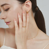 ciite' シーテ リング 【 金属アレルギー対応 】 シンプルビジューリング サージカルステンレス