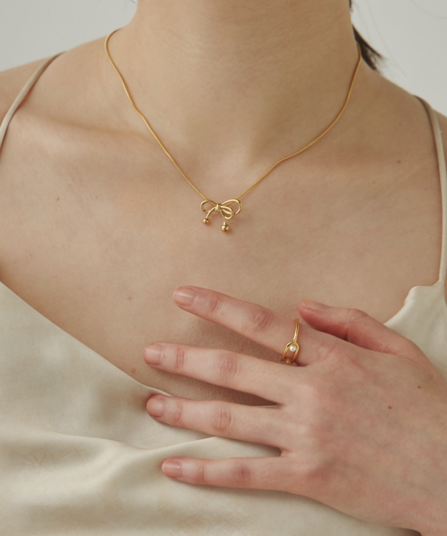 ciite' シーテ ネックレス 【 金属アレルギー対応 】 ミニリボンネックレス サージカルステンレス