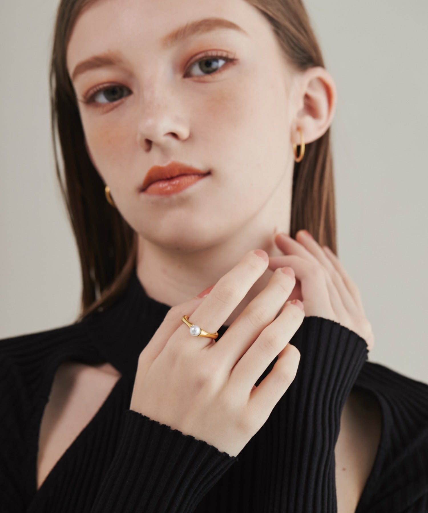 ciite' シーテ リング 【 金属アレルギー対応 】 パールモチーフリング サージカルステンレス