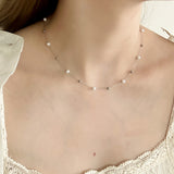 【 金属アレルギー対応 】 スイングパーリーネックレス サージカルステンレス