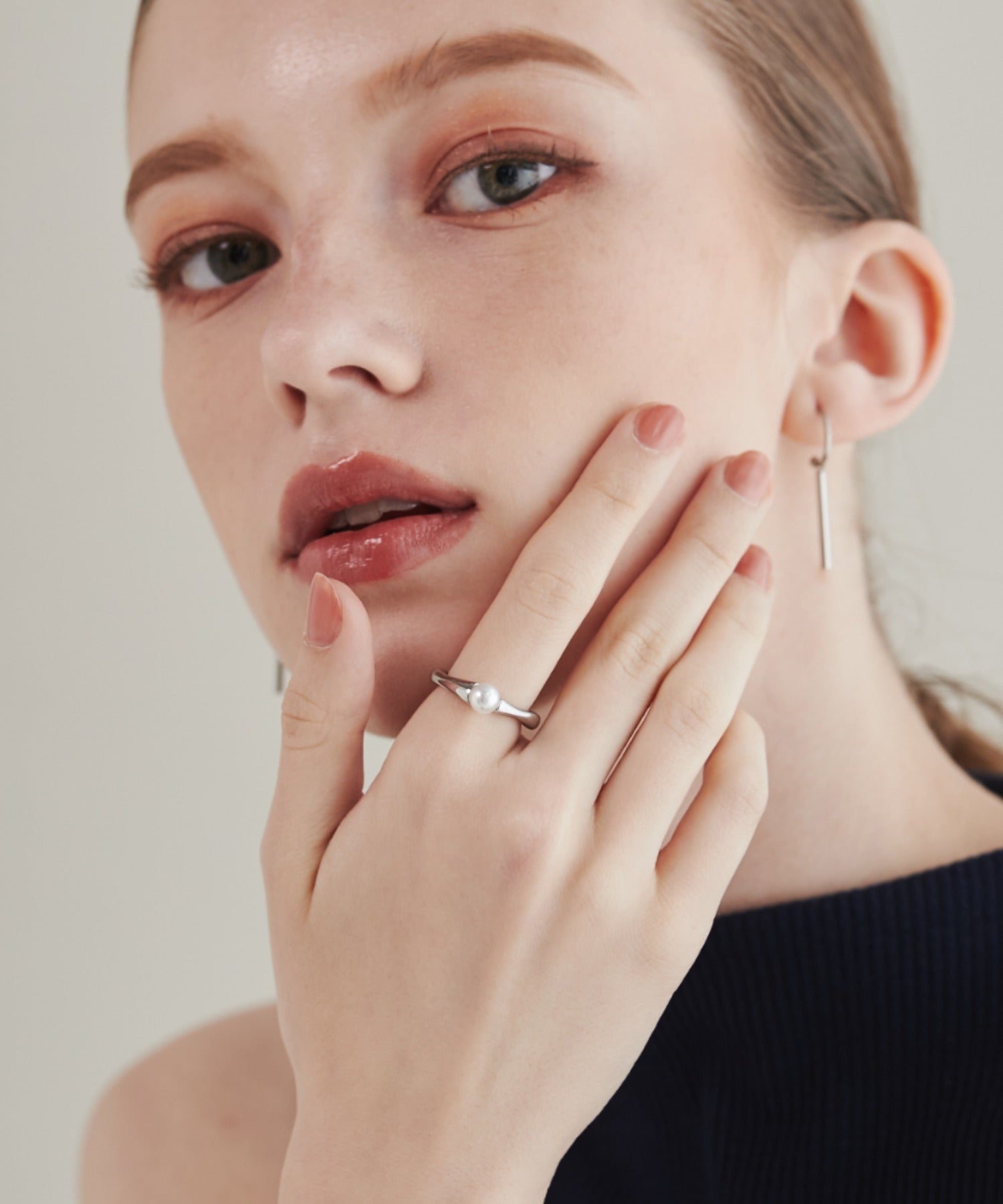 ciite' シーテ リング 【 金属アレルギー対応 】 パールモチーフリング サージカルステンレス