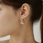 ciite' シーテ ピアス（両耳用） フラワービジュー フープピアス（両耳用）