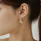 ciite' シーテ ピアス（両耳用） フラワービジュー フープピアス（両耳用）