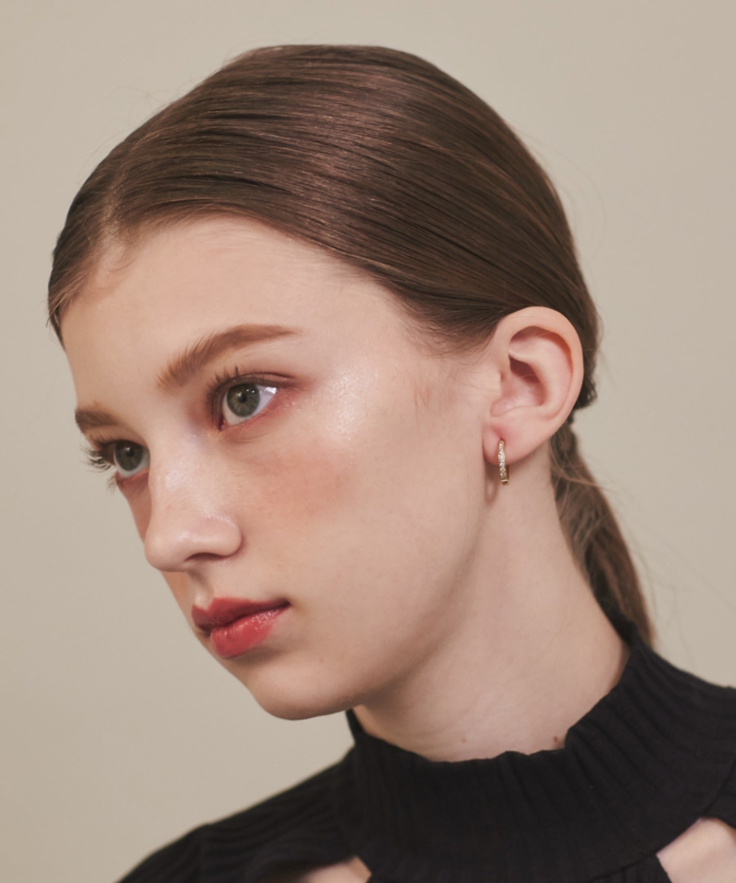 ciite' シーテ ピアス（両耳用） 【 金属アレルギー対応 】 ビジューフープピアス サージカルステンレス (両耳用)