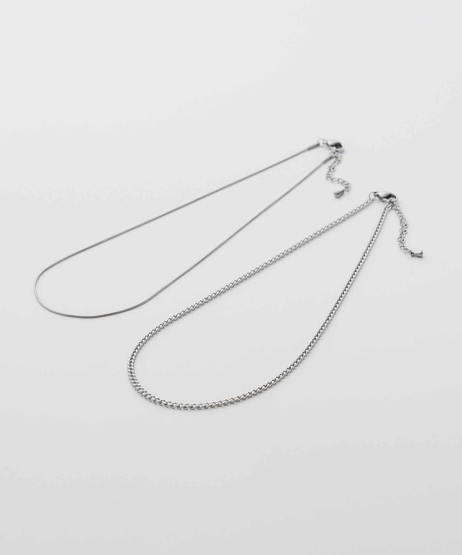ciite' シーテ ネックレス 【 金属アレルギー対応 】 チェーンネックレス 2セット サージカルステンレス （38～43cm, 40～45cm）