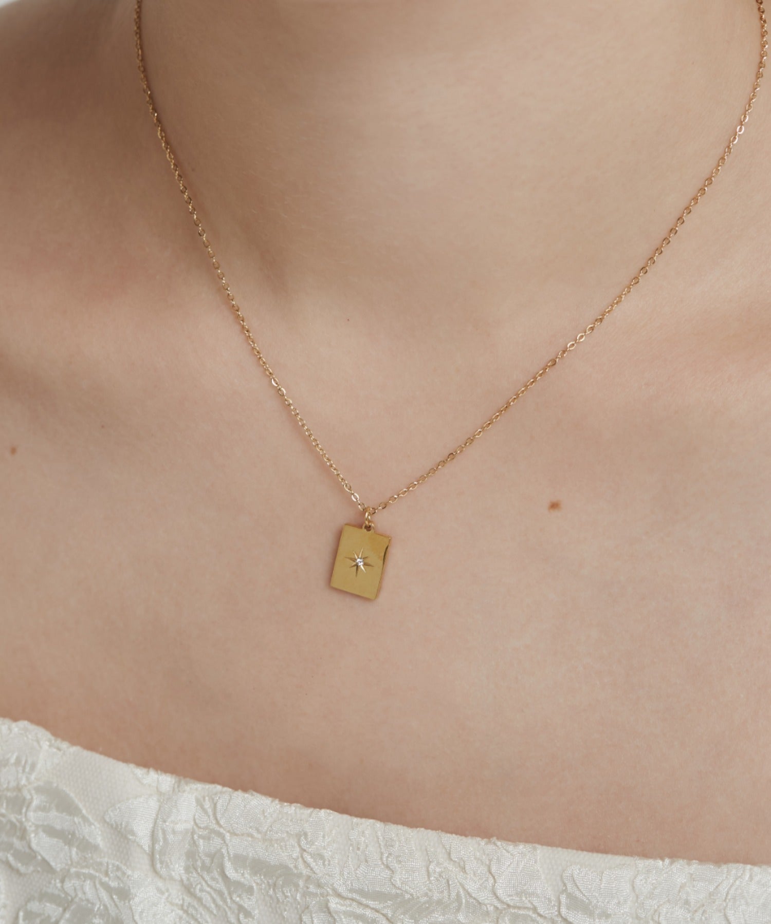 ciite' シーテ ネックレス 【 金属アレルギー対応 】 ビジュープレートネックレス サージカルステンレス