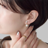 ciite' シーテ イヤリング シリコン付 デザインビジューパール イヤリング