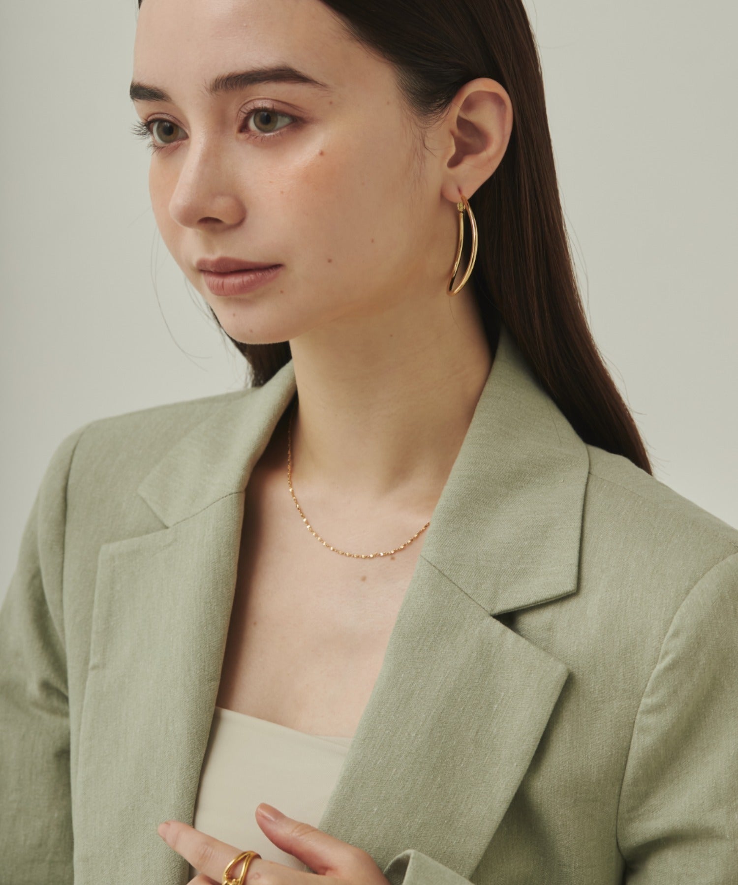 ciite' シーテ ピアス（両耳用） 大ぶり立体オーバルフープピアス (両耳用)