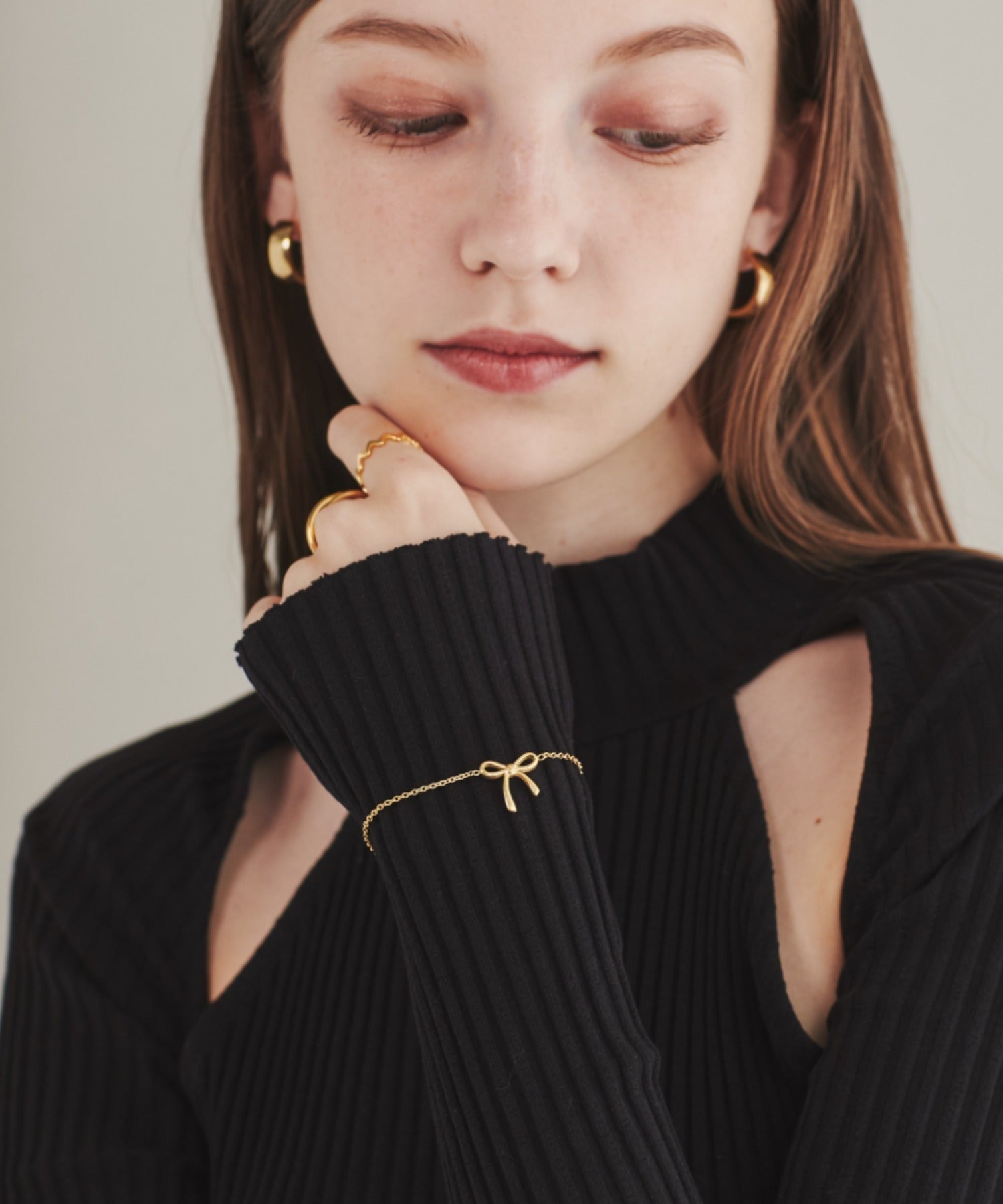 ciite' シーテ ブレスレット 【 金属アレルギー対応 】 シンプルリボン ブレスレット サージカルステンレス