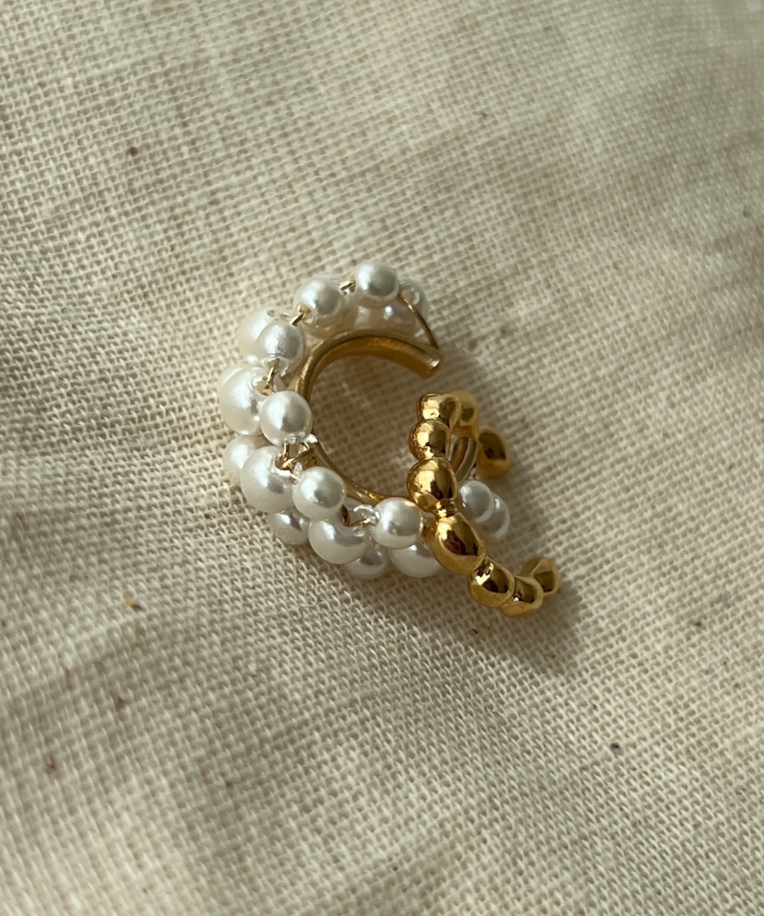 ciite' シーテ イヤーカフ パール&メタル イヤーカフセット