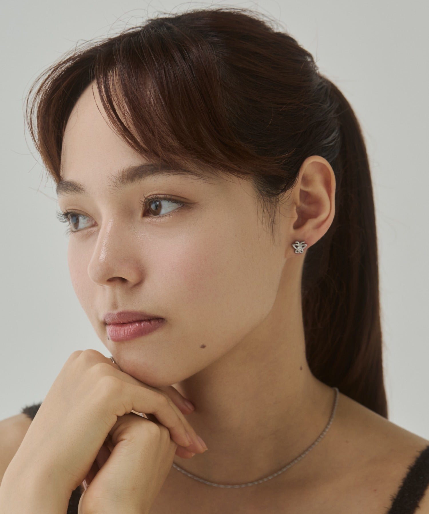 ciite' シーテ ピアス（両耳用） 【 金属アレルギー対応 】ミニビジューバタフライピアス サージカルステンレス（両耳用）