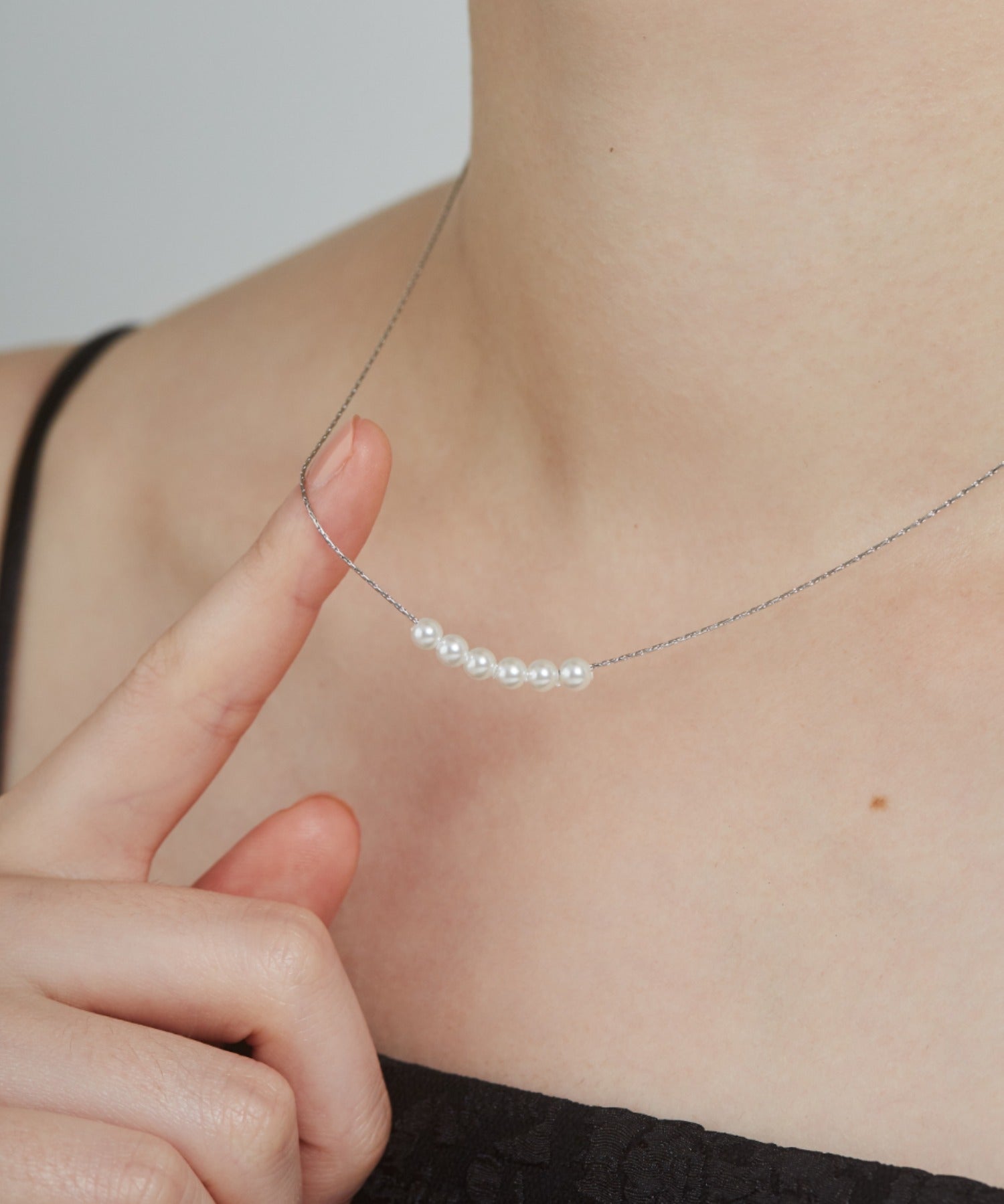 ciite' シーテ ネックレス 【 金属アレルギー対応 】 6連ミニパールネックレス サージカルステンレス
