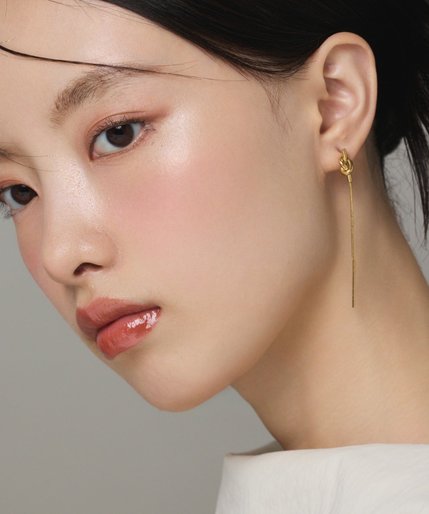 ciite' シーテ ピアス（両耳用） 【 金属アレルギー対応 】 ノットチェーンピアス サージカルステンレス (両耳用)