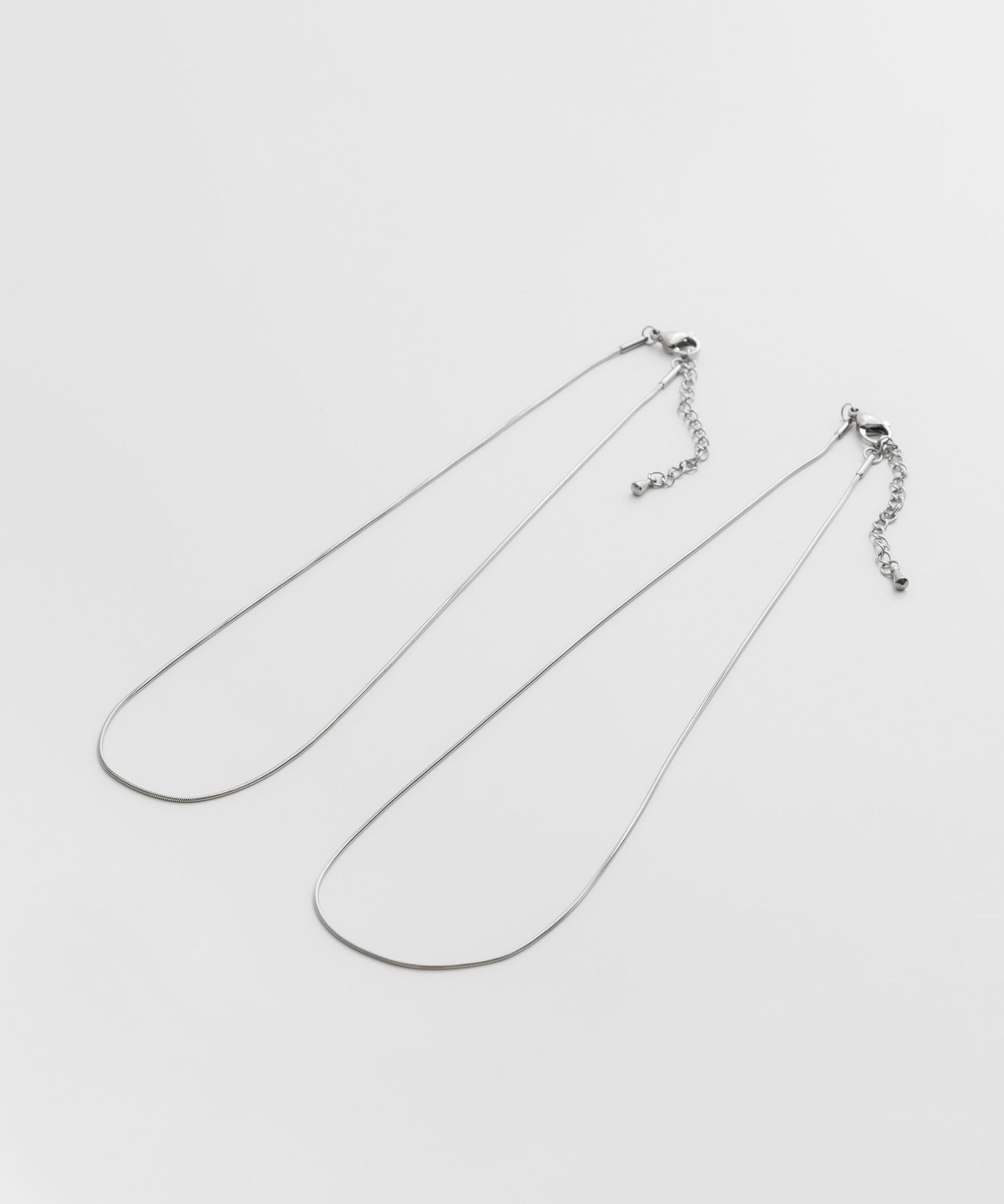 ciite' シーテ ネックレス 【 金属アレルギー対応 】 1mm スネークネックレス 2個セット サージカルステンレス 36～41cm, 39～44cm