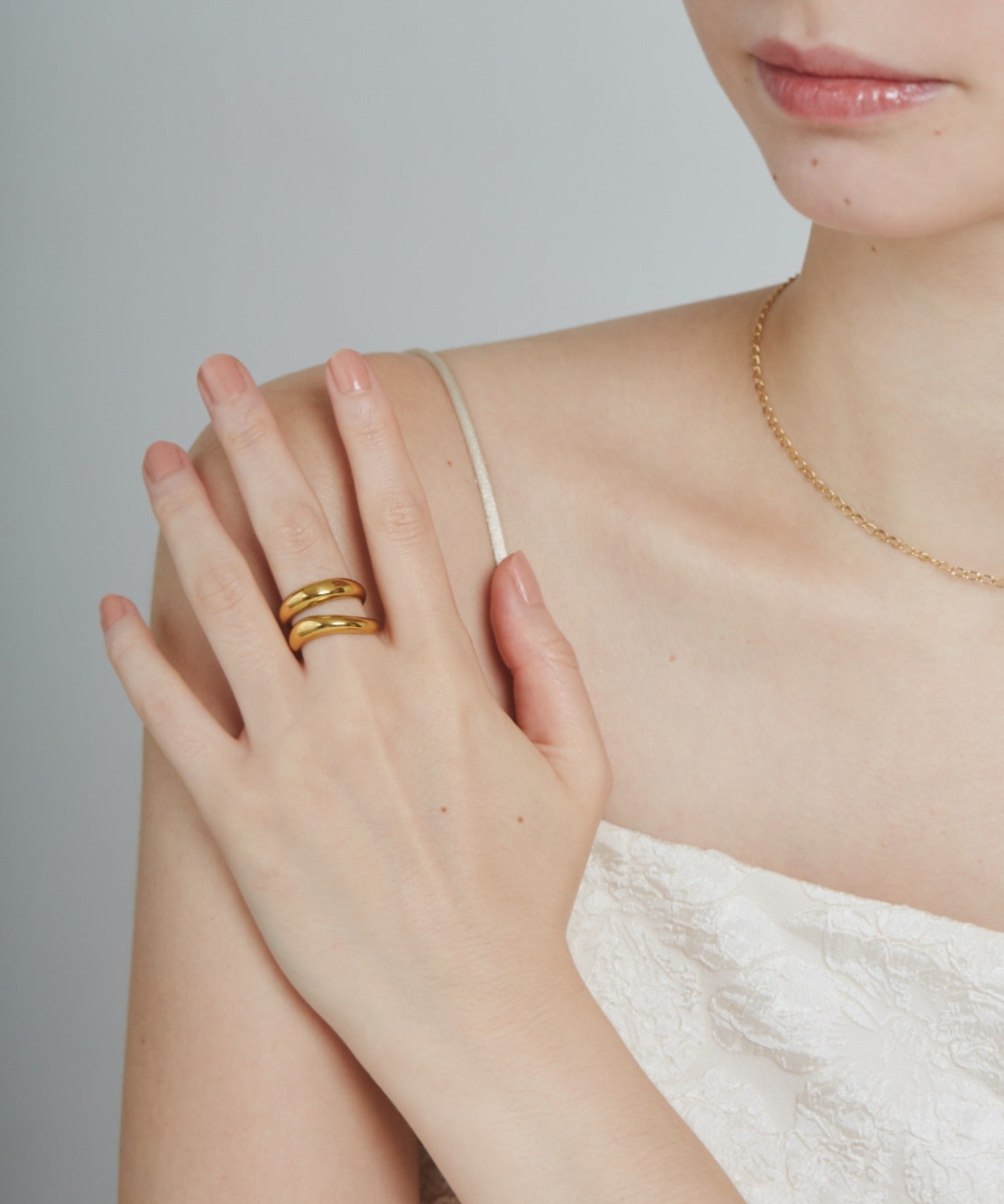 ciite' シーテ リング 【 金属アレルギー対応 】 ニュアンスダブルライン リング サージカルステンレス