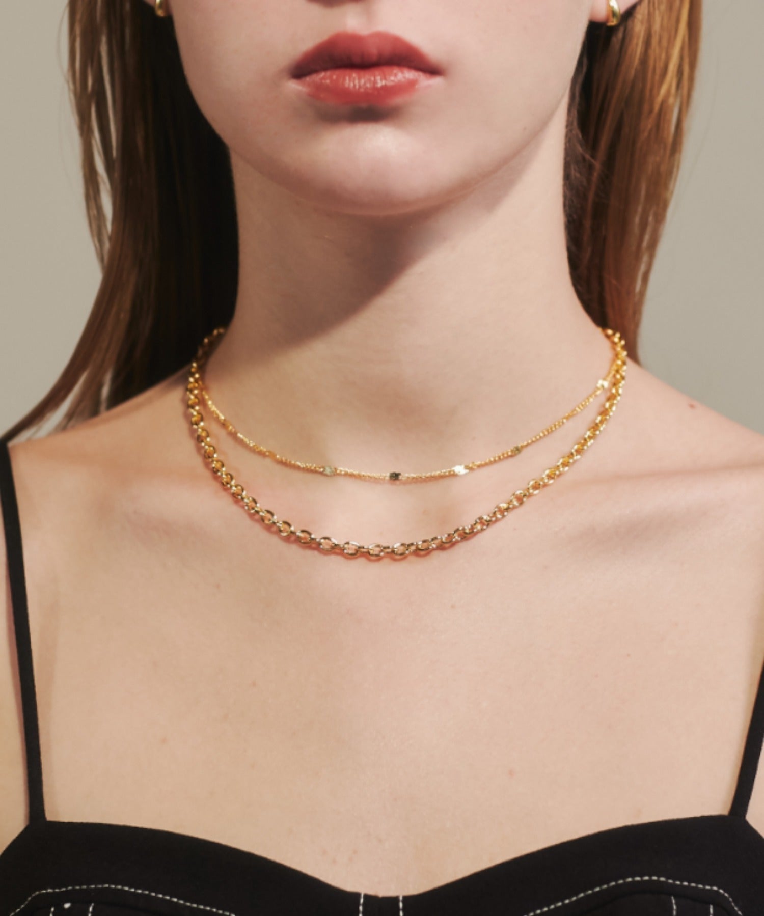 ciite' シーテ ネックレス 【 金属アレルギー対応 】 2連チェーンネックレス サージカルステンレス