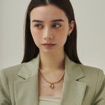 ciite' シーテ ネックレス ぷっくりメタルハート ＆ ボールチェーンネックレス