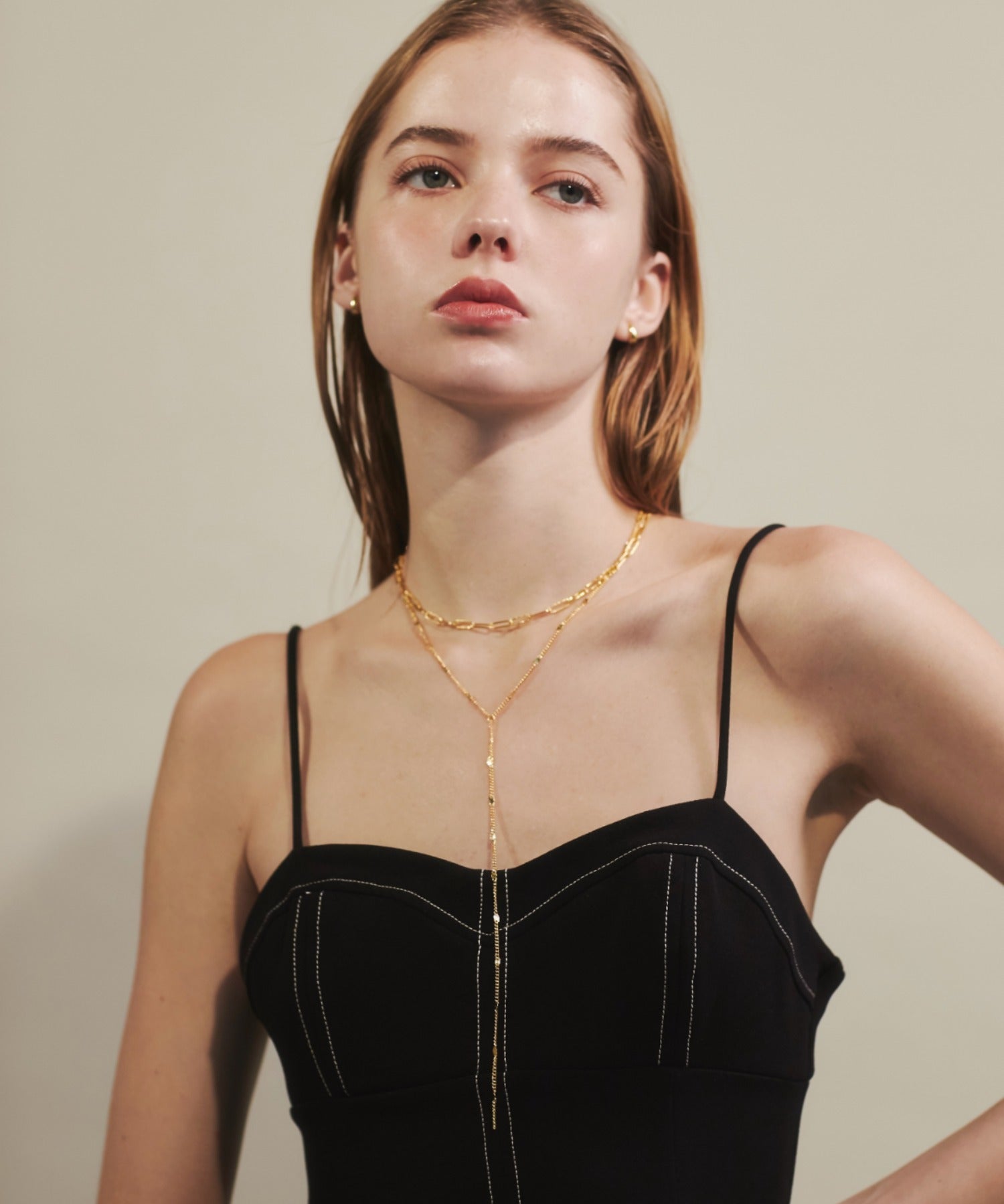 ciite' シーテ ネックレス 【 金属アレルギー対応 】 2連ロングネックレス サージカルステンレス