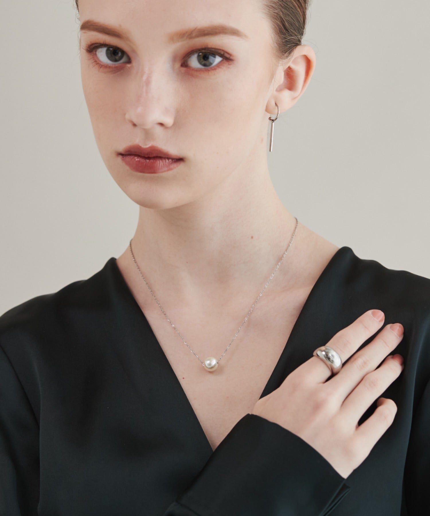 ciite' シーテ ネックレス 【 金属アレルギー対応 】 パールネックレス サージカルステンレス