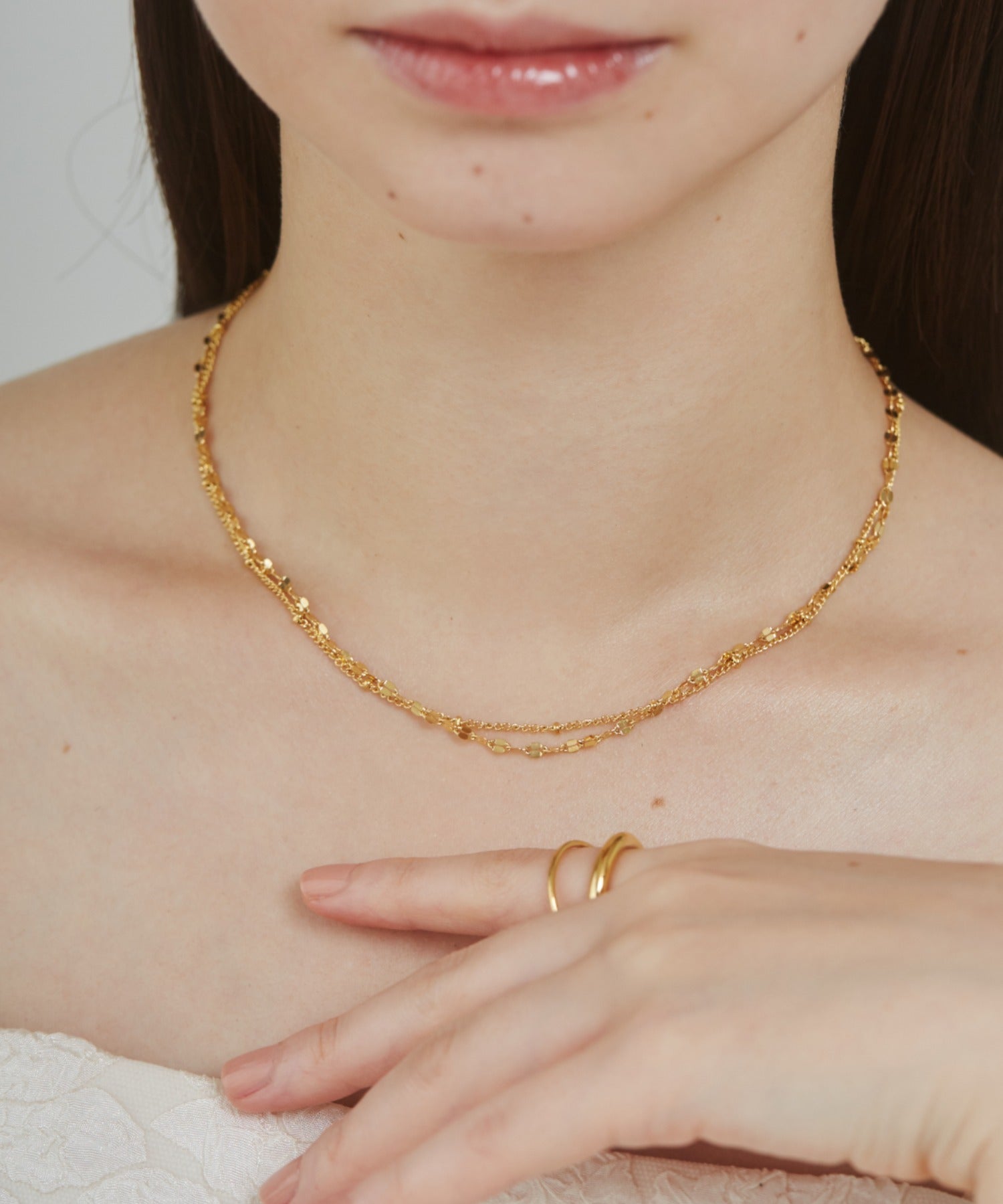 ciite' シーテ ネックレス 【 金属アレルギー対応 】 2連チェーンネックレス サージカルステンレス