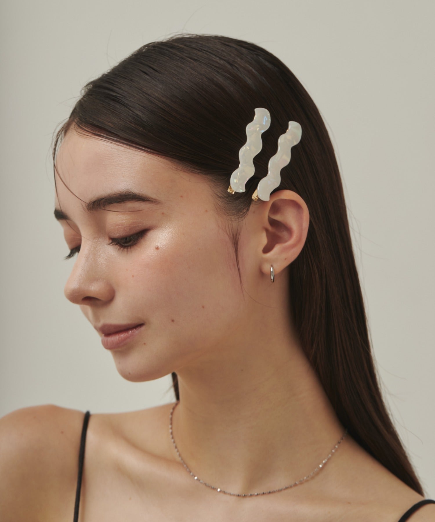 ciite' シーテ ヘアアクセサリー ウェーブデザインヘアピン 2個セット