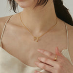 ciite' シーテ ネックレス 【 金属アレルギー対応 】 ミニリボンネックレス サージカルステンレス