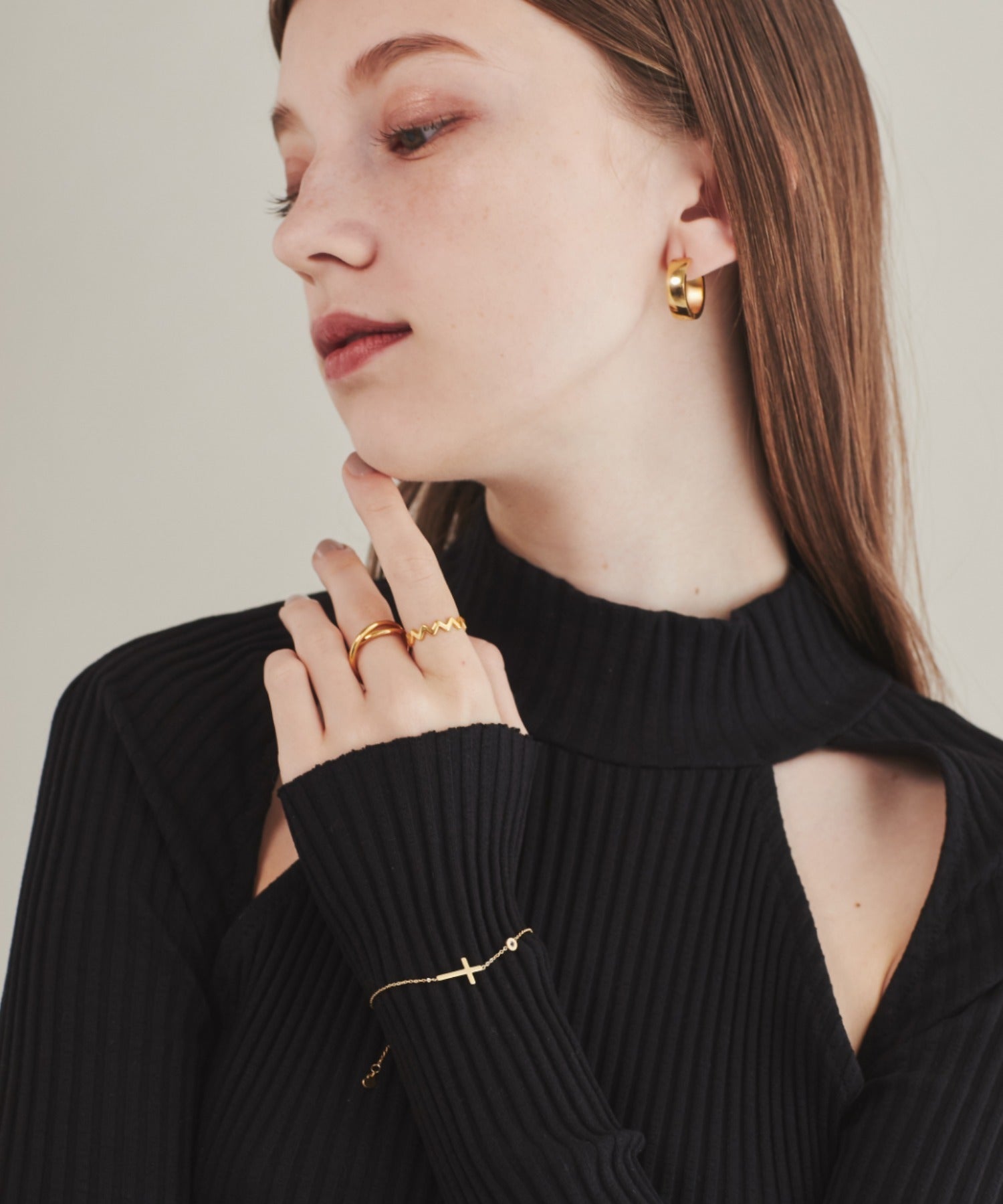 ciite' シーテ ブレスレット 【 金属アレルギー対応 】 クロスビジューブレスレット サージカルステンレス