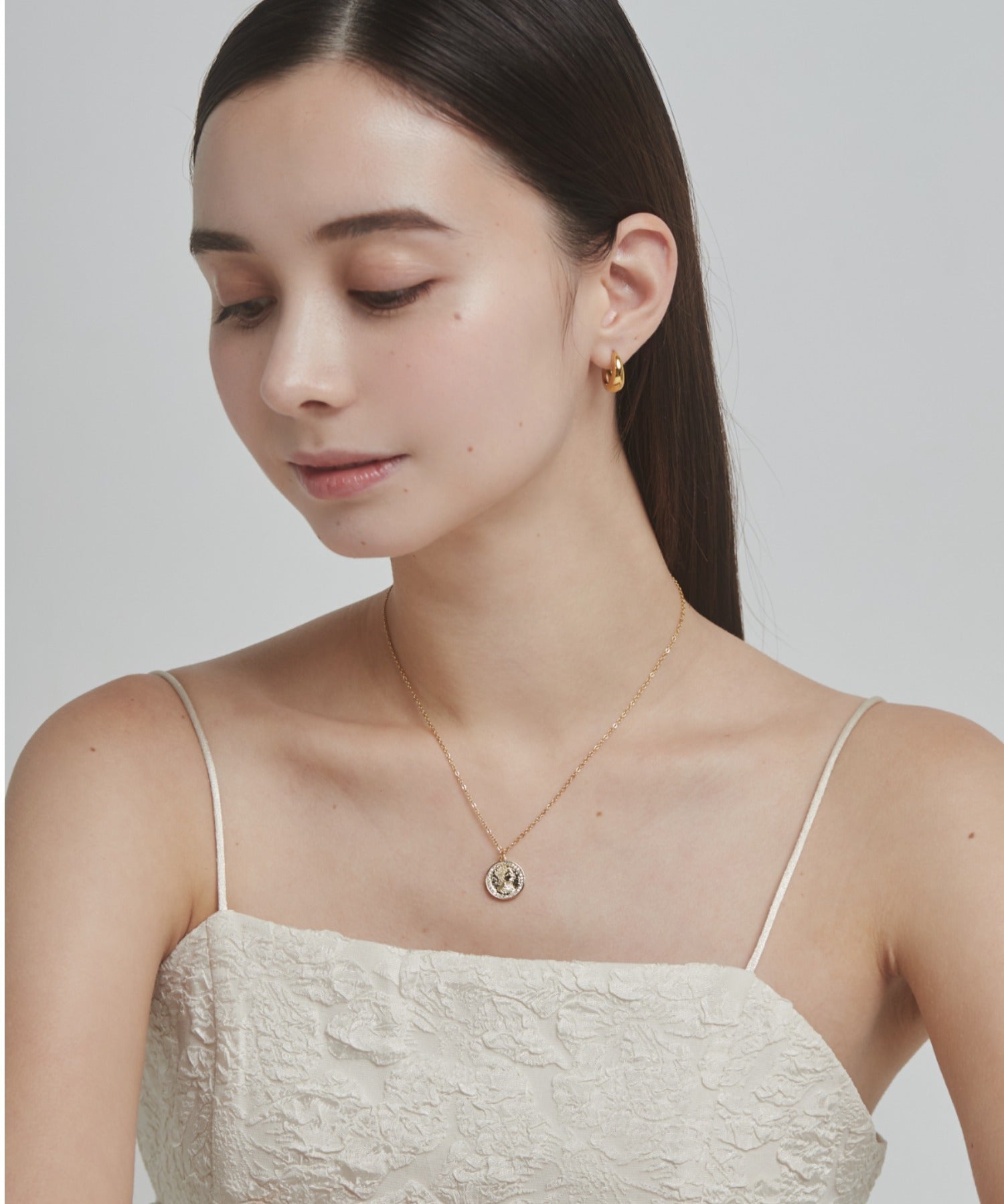 ciite' シーテ ネックレス 【 金属アレルギー対応 】 ビジューコインネックレス サージカルステンレス