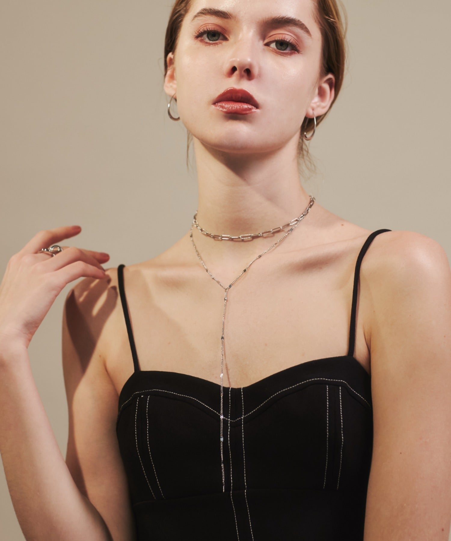 ciite' シーテ ネックレス 【 金属アレルギー対応 】 2連ロングネックレス サージカルステンレス