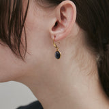 ciite' シーテ ピアス（両耳用） 【 金属アレルギー対応 】 オーバルストーン フックピアス サージカルステンレス (両耳用)