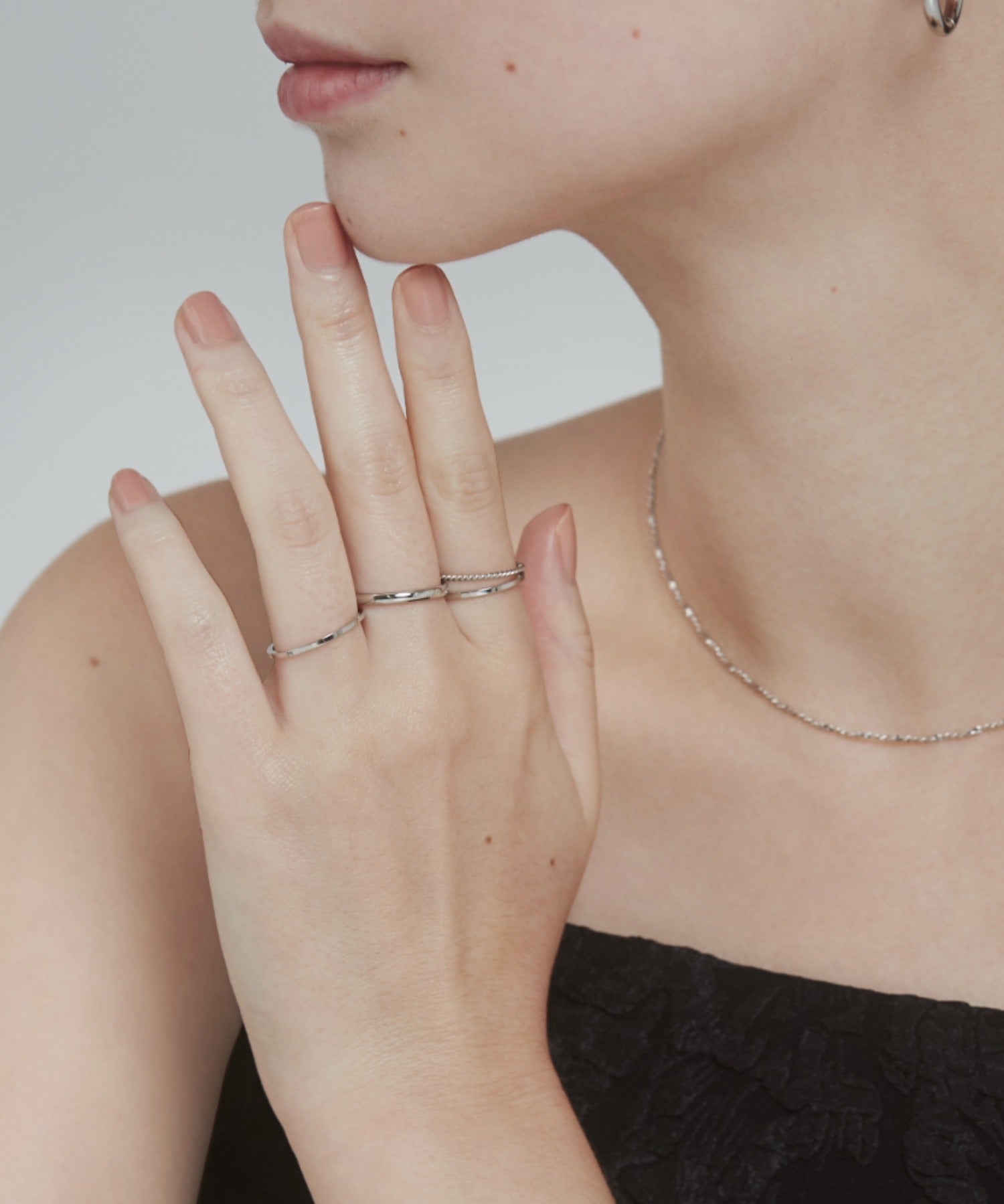 ciite' シーテ リング 【 金属アレルギー対応 】シンプルリング 4個セット サージカルステンレス