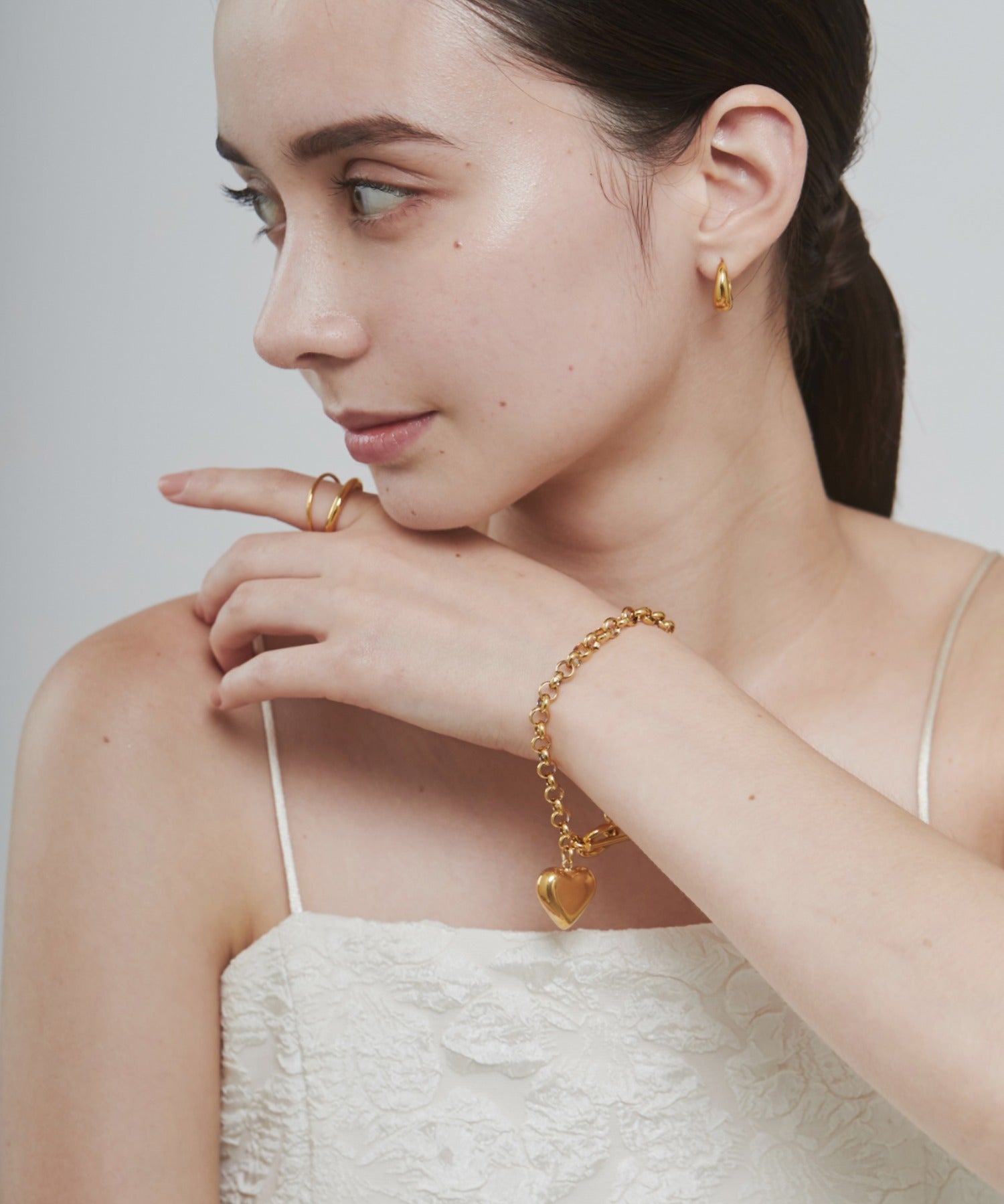 ciite' シーテ ブレスレット 【 金属アレルギー対応 】 ハートペンダント ブレスレット サージカルステンレス