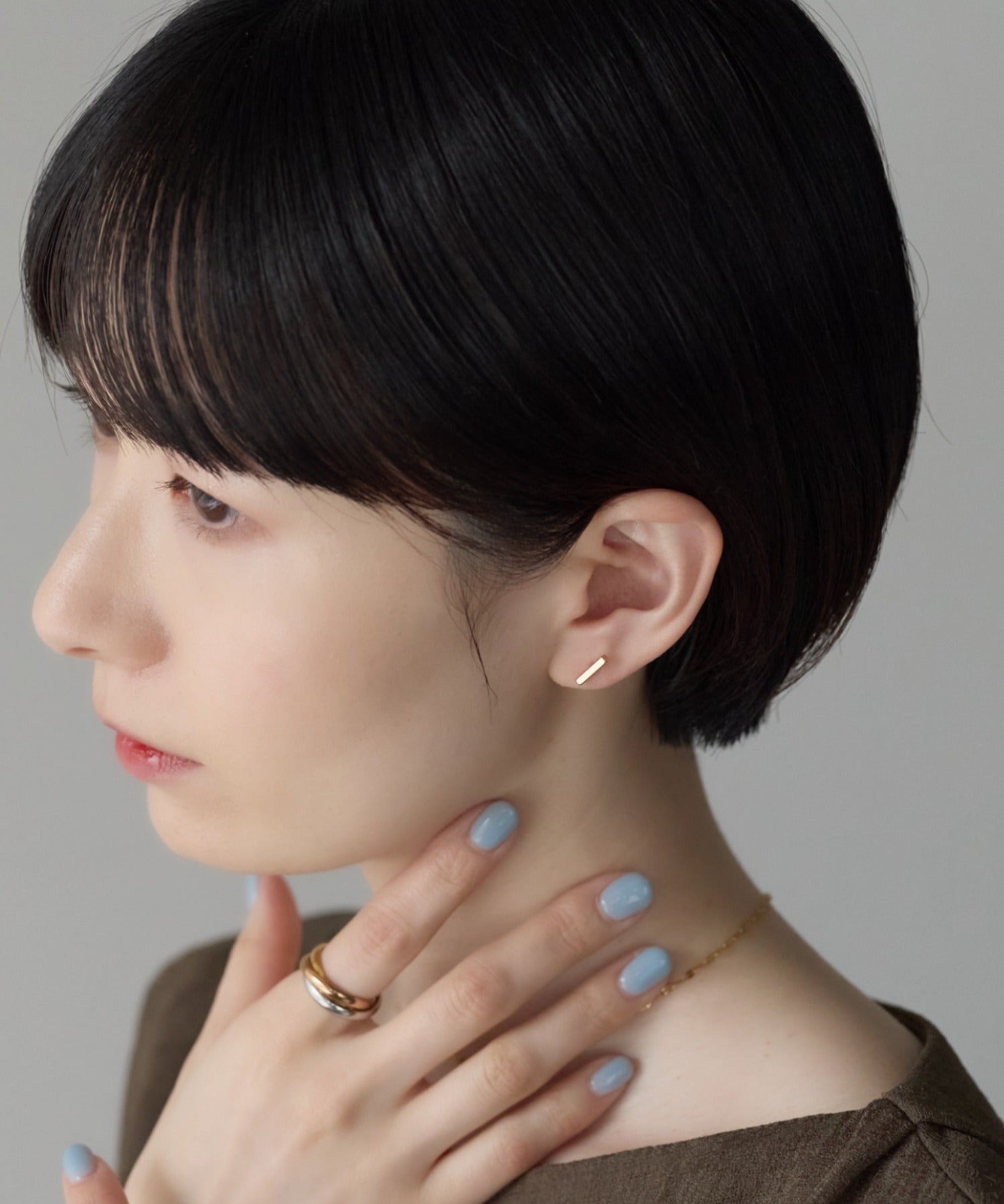ciite' シーテ ピアス（両耳用） 【金属アレルギー対応】レクタングルバー ピアス