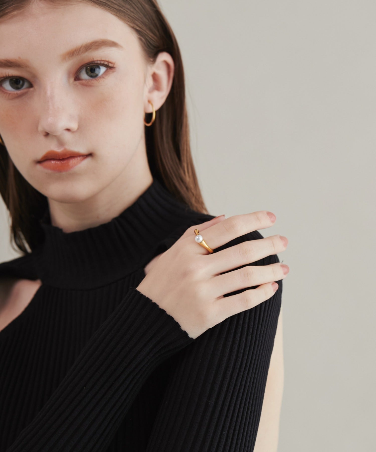 ciite' シーテ リング 【 金属アレルギー対応 】 パールモチーフリング サージカルステンレス