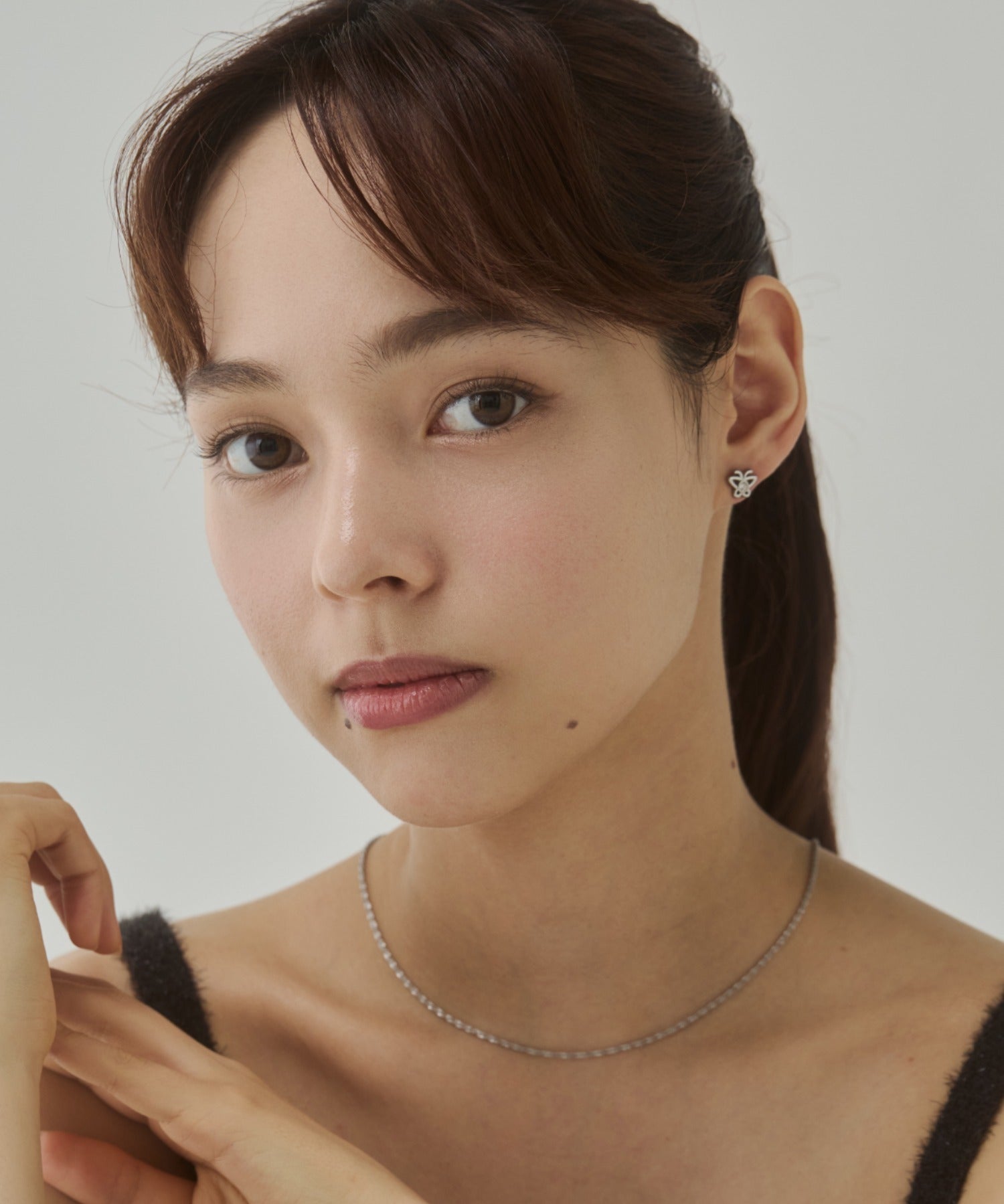 ciite' シーテ ピアス（両耳用） 【 金属アレルギー対応 】ミニビジューバタフライピアス サージカルステンレス（両耳用）