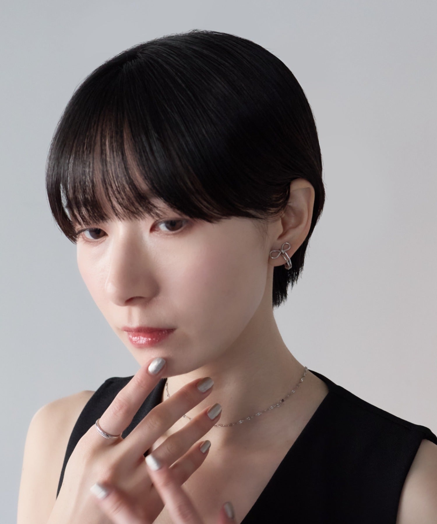 ciite' シーテ イヤリング シリコン付 リボンデザイン イヤリング