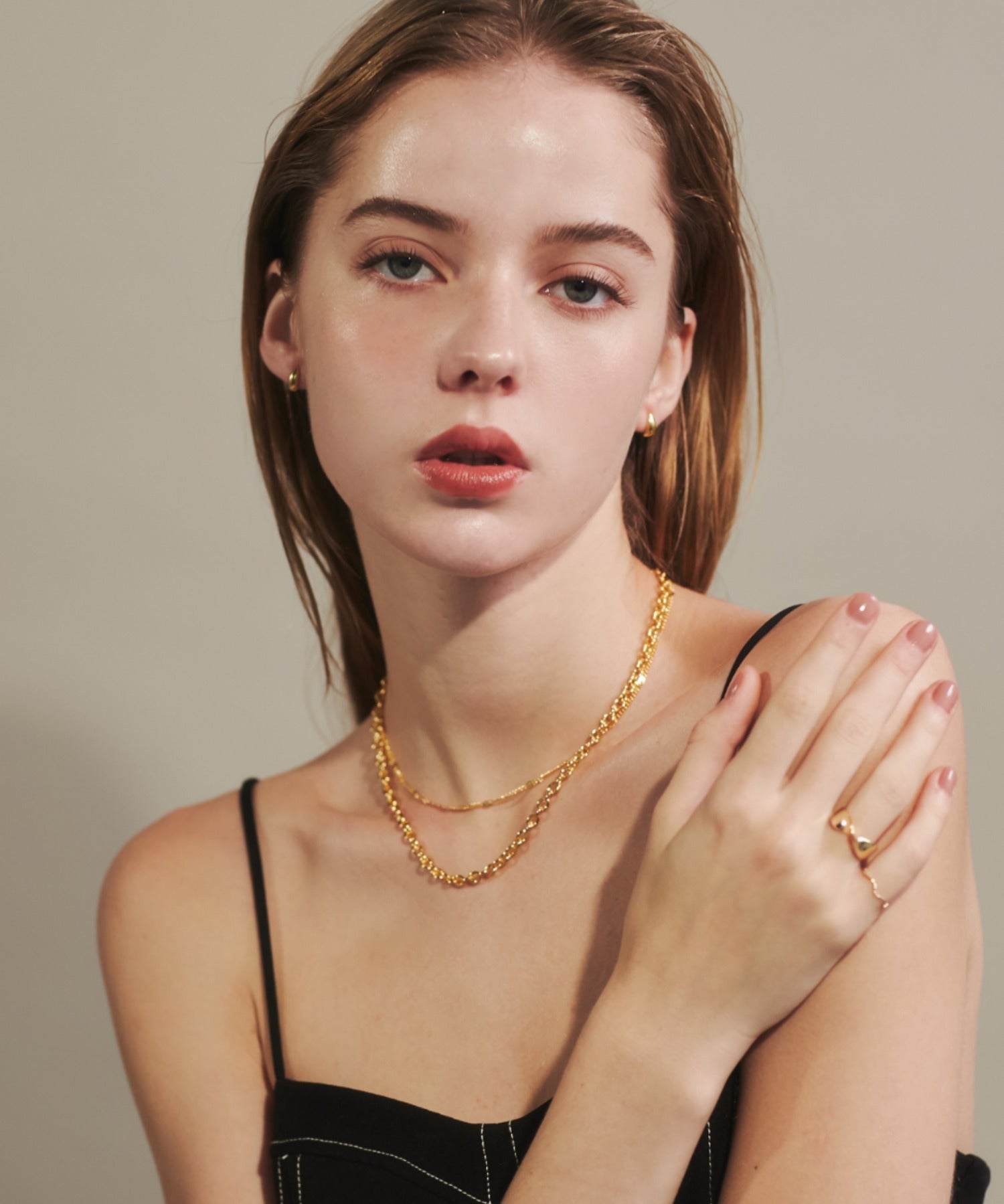 ciite' シーテ ネックレス 【 金属アレルギー対応 】 2連チェーンネックレス サージカルステンレス