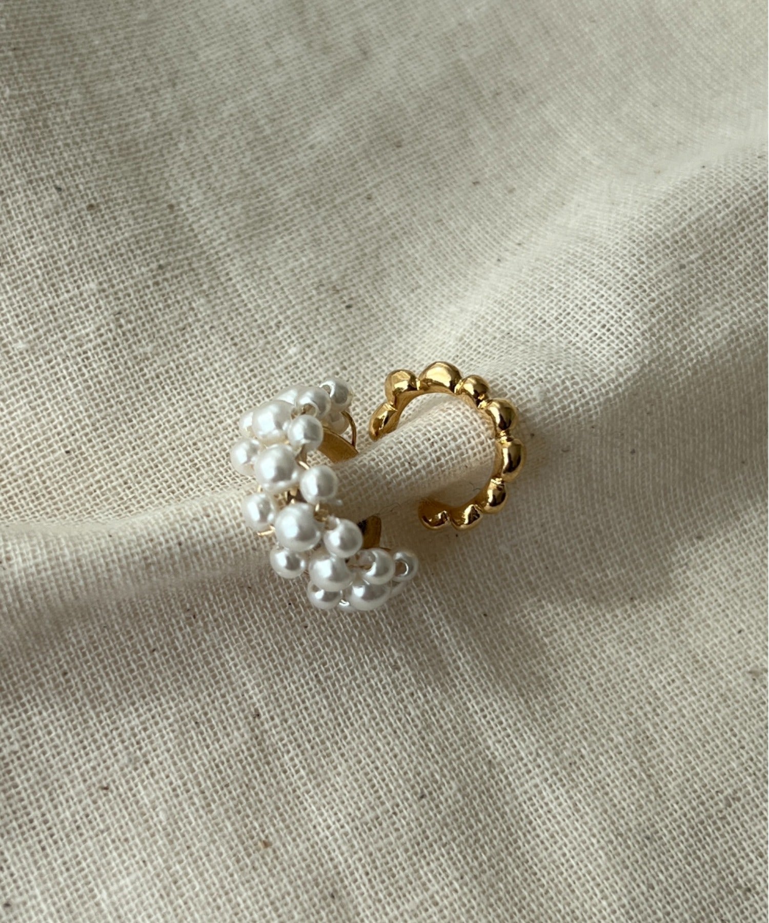 ciite' シーテ イヤーカフ パール&メタル イヤーカフセット