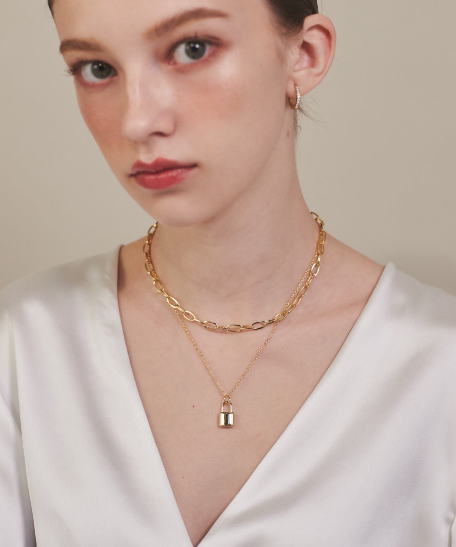 ciite' シーテ ネックレス 【 金属アレルギー対応 】 チェーン & パドロックネックレス 2セット