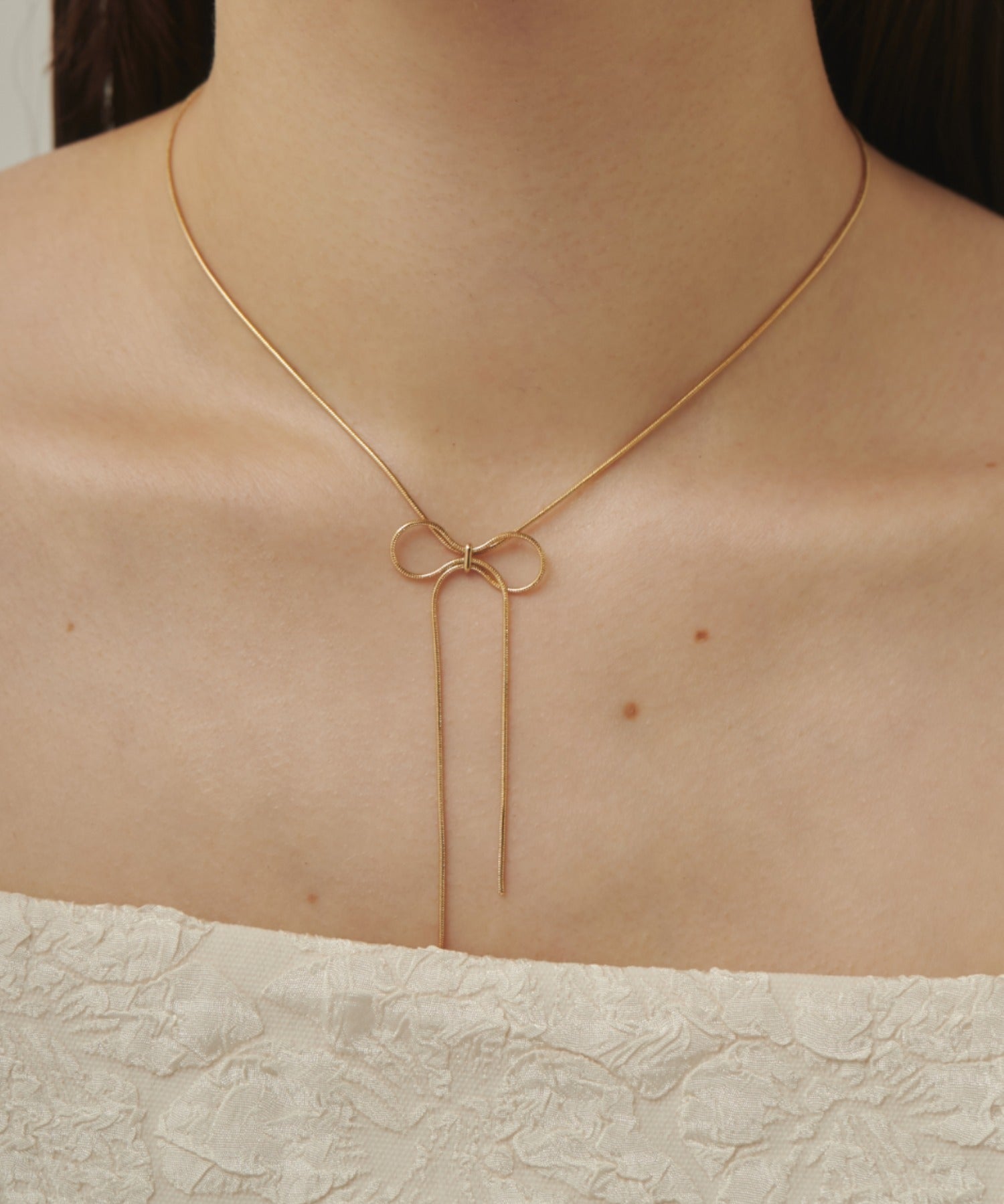 ciite' シーテ ネックレス 【 金属アレルギー対応 】 simple ribbon necklace / シンプル リボン ネックレス サージカルステンレス