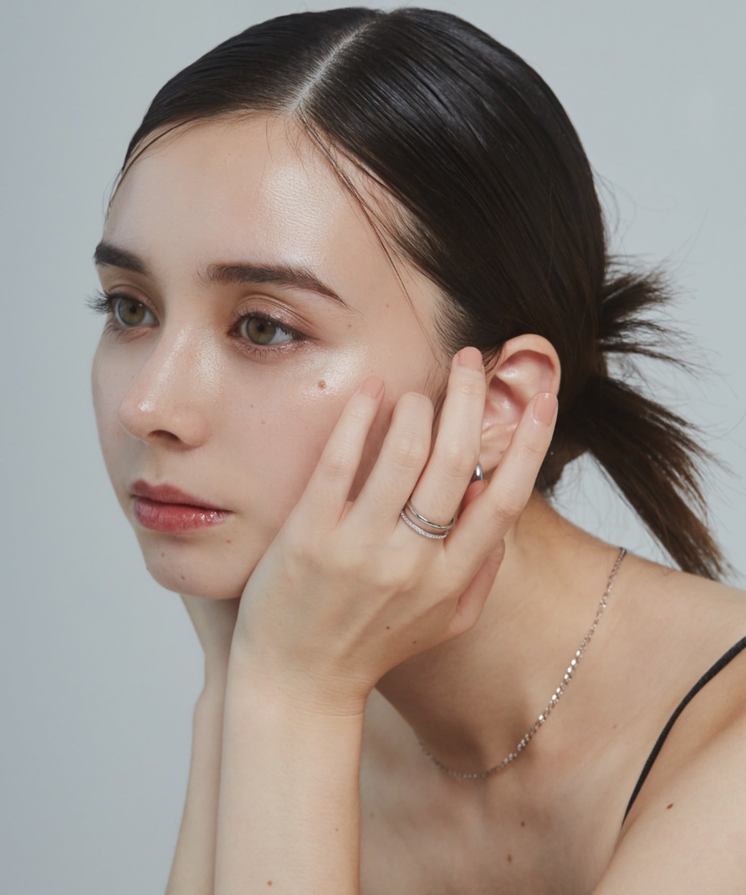 ciite' シーテ リング 【 金属アレルギー対応 】 ビジューダブルリング サージカルステンレス